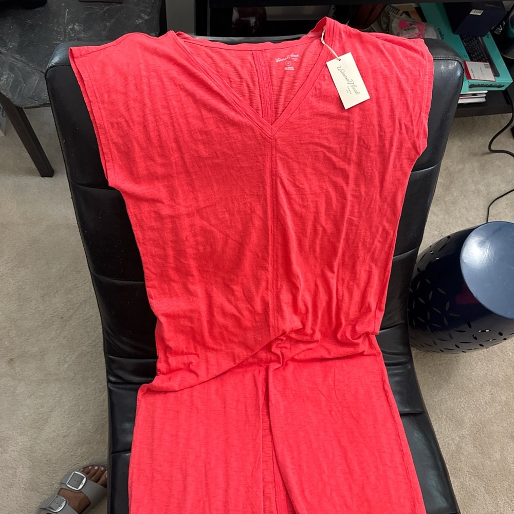Red V-Neck Maxi Dress